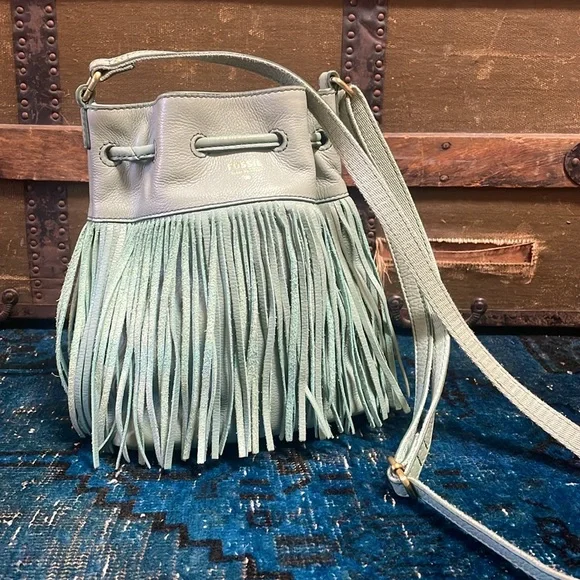 Fossil Fringed Bucket Bag - Picture 2 of 4